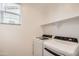 Clean laundry room with modern washer and dryer, a window, and a shelf at 10209 E Ursula Ave, Mesa, AZ 85212