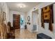 Inviting entryway with tile flooring and a stained-glass door adding character to the home at 25621 N Cordova Ln, Rio Verde, AZ 85263