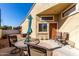 Back patio featuring plenty of seating and views of the home's exterior at 2848 E Brown Rd # 30, Mesa, AZ 85213