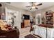 Large main bedroom suite featuring hardwood floors, a ceiling fan and neutral walls at 2854 S Berrywood --, Mesa, AZ 85212