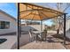 Relaxing patio space features a stylish gazebo with dining set, ideal for enjoying the outdoors at 3746 E Vallejo Dr, Gilbert, AZ 85298