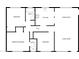 Detailed floor plan showcasing the layout of the bedrooms, bathrooms, kitchen, living room, and dining area at 7020 E Oak St, Scottsdale, AZ 85257