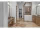 Large bathroom featuring a separate vanity, walk-in shower, and view into a walk in closet at 8320 E Arroyo Hondo Rd, Scottsdale, AZ 85266