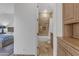 Bathroom with a granite countertop, vanity, tile shower and flooring at 8320 E Arroyo Hondo Rd, Scottsdale, AZ 85266