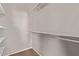 Empty closet with a carpeted floor and single shelf with hanging bar; ready to customize at 12633 W Brandywine Dr, Sun City West, AZ 85375