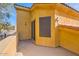 Private patio featuring stucco walls with a mountain view and desert landscape at 19226 N Cave Creek Rd # 109, Phoenix, AZ 85024