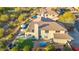 Aerial view of a home's backyard with an artificial grass area, ping pong table, and outdoor furniture at 19240 N 90Th Pl, Scottsdale, AZ 85255