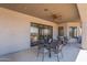 This covered patio features ceiling fan, recessed lighting, and plenty of room for outdoor dining and entertaining at 28304 N 141St Way, Scottsdale, AZ 85262