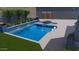 Pool featuring multiple fountains, a spa, and lush landscaping, creating the perfect atmosphere for relaxation at 28304 N 141St Way, Scottsdale, AZ 85262