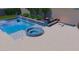 Enjoy outdoor living with this pool, a cozy fire pit, and a spa, complemented by beautiful landscaping at 28304 N 141St Way, Scottsdale, AZ 85262