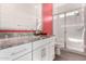 Modern bathroom featuring a glass-enclosed shower, stylish vanity, and ample counter space for a spa-like experience at 3202 N 197Th Ave, Buckeye, AZ 85396