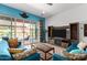Comfortable living room with a view of the private outdoor pool area at 3202 N 197Th Ave, Buckeye, AZ 85396