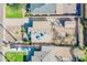 A bird's-eye view of the roof, backyard and neighborhood, showcasing property lines and surrounding area at 2237 E Windsor Ave, Phoenix, AZ 85006