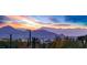 Gorgeous sunset view of mountains and city lights, framed by desert vegetation at 10029 E Calle De Las Brisas --, Scottsdale, AZ 85255