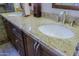 Close up of a vanity with granite countertop and dual sinks at 10250 E Morning Star Dr, Scottsdale, AZ 85255