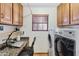 Functional laundry room area complete with desk and storage at 16522 E Glenbrook Blvd, Fountain Hills, AZ 85268