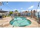 Sparkling pool with patio and lush backyard, perfect for outdoor entertaining at 2505 E Hampton Ave, Mesa, AZ 85204