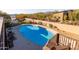 An elevated view of a private pool and landscaped backyard at 36801 N Long Rifle Rd, Carefree, AZ 85377