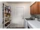 Functional laundry room with storage shelves and modern appliances at 4133 W Wood Dr, Phoenix, AZ 85029