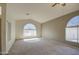 Bright living room with vaulted ceilings and large windows offering plenty of natural light at 4206 E Cathedral Rock Dr, Phoenix, AZ 85044