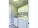 Functional laundry room equipped with washer, dryer, and storage cabinets at 1086 S Western Skies Dr, Gilbert, AZ 85296