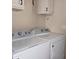 A tidy laundry area showcasing a modern, front-load washer and dryer set for convenient home care at 11411 N 91St Ave # 122, Peoria, AZ 85345