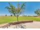 A green community park with grassy field, desert landscape, and shaded bench area at 1361 W Hess Ave, Coolidge, AZ 85128