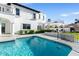 Beautiful backyard pool with a sleek design, surrounded by the home's elegant architecture at 1523 E Treasure Cove Dr, Gilbert, AZ 85234