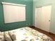 Bedroom with a sliding closet door, a bed, and a window with white blinds at 1750 W Union Hills Dr # 91, Phoenix, AZ 85027