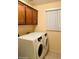 Convenient laundry room with Samsung washer and dryer, along with ample cabinet storage at 1750 W Union Hills Dr # 91, Phoenix, AZ 85027