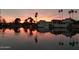 Stunning sunset lake view with colorful water reflection at 2542 S Playa --, Mesa, AZ 85202