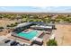 Aerial view of the community recreation center, featuring a large pool and lounge area at 28216 N Nealite Dr, San Tan Valley, AZ 85143