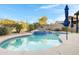 Sparkling pool and spa surrounded by mature landscaping, offering a private retreat at 303 S 197Th Ave, Buckeye, AZ 85326