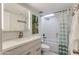 Bright bathroom with modern vanity, shower and tub at 4201 E Camelback Rd # 34, Phoenix, AZ 85018