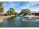 Beautiful water feature with fountain in the center of the community at 421 Leisure World --, Mesa, AZ 85206