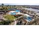 Aerial view of a community pool and surrounding desert landscaping at 5550 N Luna Dr, Eloy, AZ 85131