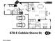 Detailed floor plan of the property showcasing layout and room dimensions at 678 E Cobble Stone Dr, Queen Creek, AZ 85140