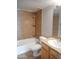 Bathroom with combination tub and shower, toilet, and vanity at 10115 E Mountain View Rd # 1119, Scottsdale, AZ 85258