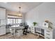 Cozy dining area featuring a built-in nook, modern desk, and stylish decor at 1837 E Coolidge St, Phoenix, AZ 85016