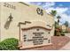 Detailed directional sign featuring community amenities at Corte Bella: restaurant, day spa, fitness, and golf at 23034 N Pedregosa Dr, Sun City West, AZ 85375