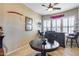 Inviting dining room features a large table with chairs and a built-in bar with comfortable seating at 2571 E Balsam Ct, Chandler, AZ 85286