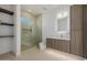 Modern bathroom featuring a sleek vanity and glass-enclosed shower at 2642 N Fiesta St, Scottsdale, AZ 85257