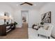 Inviting living room featuring stylish seating, wood-look flooring, and decorative accents at 2643 N Fiesta St, Scottsdale, AZ 85257