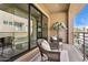 Comfortable seating is available on this large balcony at 27000 N Alma School Pkwy # 2019, Scottsdale, AZ 85262