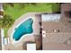 Aerial view showcasing the backyard pool and patio area of the property, perfect for outdoor living at 2942 E Mulberry Dr, Phoenix, AZ 85016