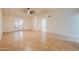 Bright living room featuring neutral paint, tile floors, vaulted ceiling, and French doors at 3938 E Gable Ave, Mesa, AZ 85206