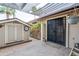 Gated side yard featuring a shed and vine covered lattice, adding privacy and charm at 3938 E Gable Ave, Mesa, AZ 85206