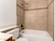 Modern bathroom features tiled shower with new fixtures and a toilet at 5808 E Brown Rd # 110, Mesa, AZ 85205