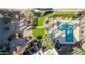 Aerial view of an amazing community featuring a pool, spa, walking paths, landscaping and covered seating at 7110 E Continental Dr # 1031, Scottsdale, AZ 85257