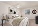 Neutral bedroom with carpet, ceiling fan, and window with blinds at 8588 E Indian School Rd # G, Scottsdale, AZ 85251